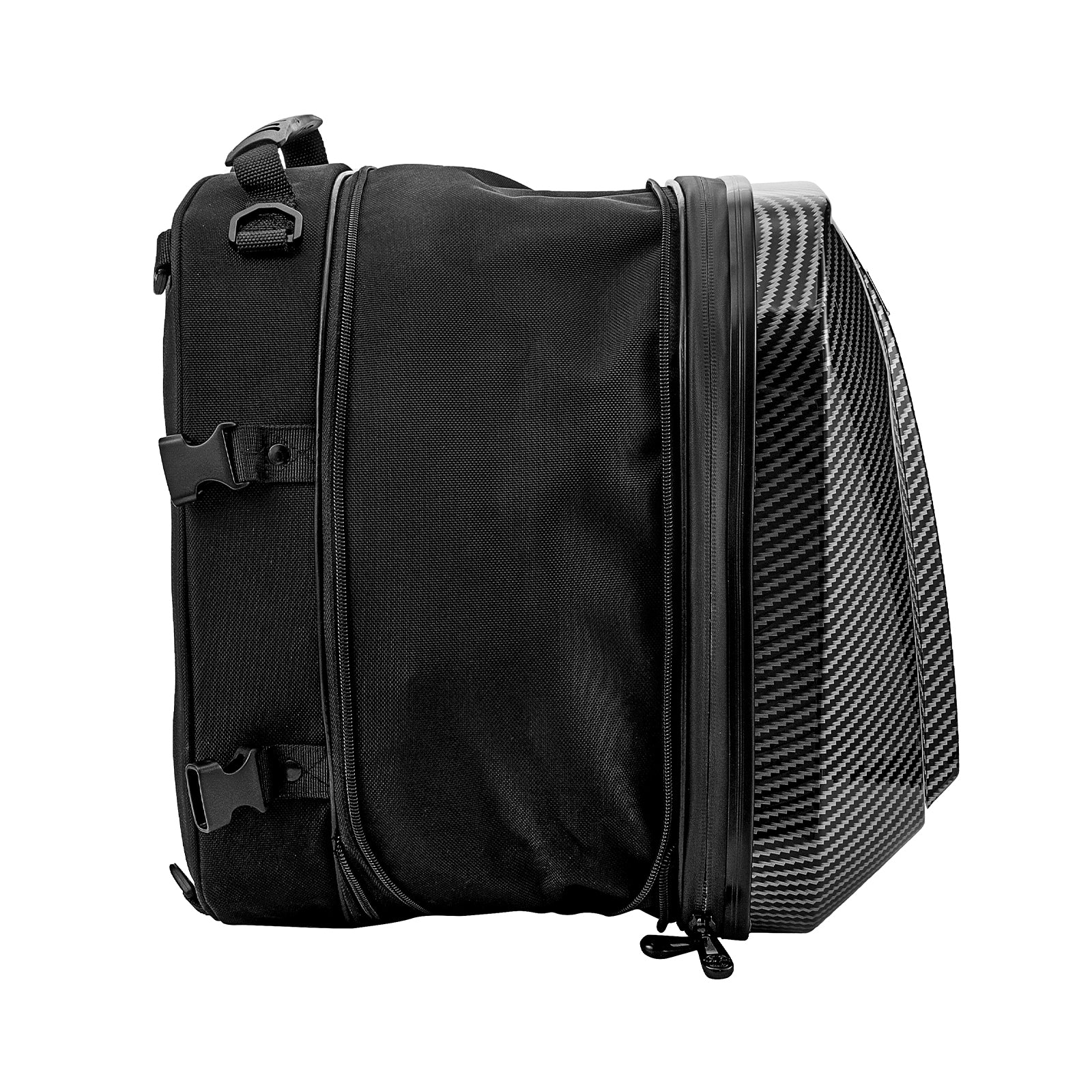 IRON JIAS Borsa posteriore per moto Zaino impermeabile Borse per bagagli da moto con guscio rigido in ABS Borse per casco con spazio di archiviazione espandibile 24L-35L