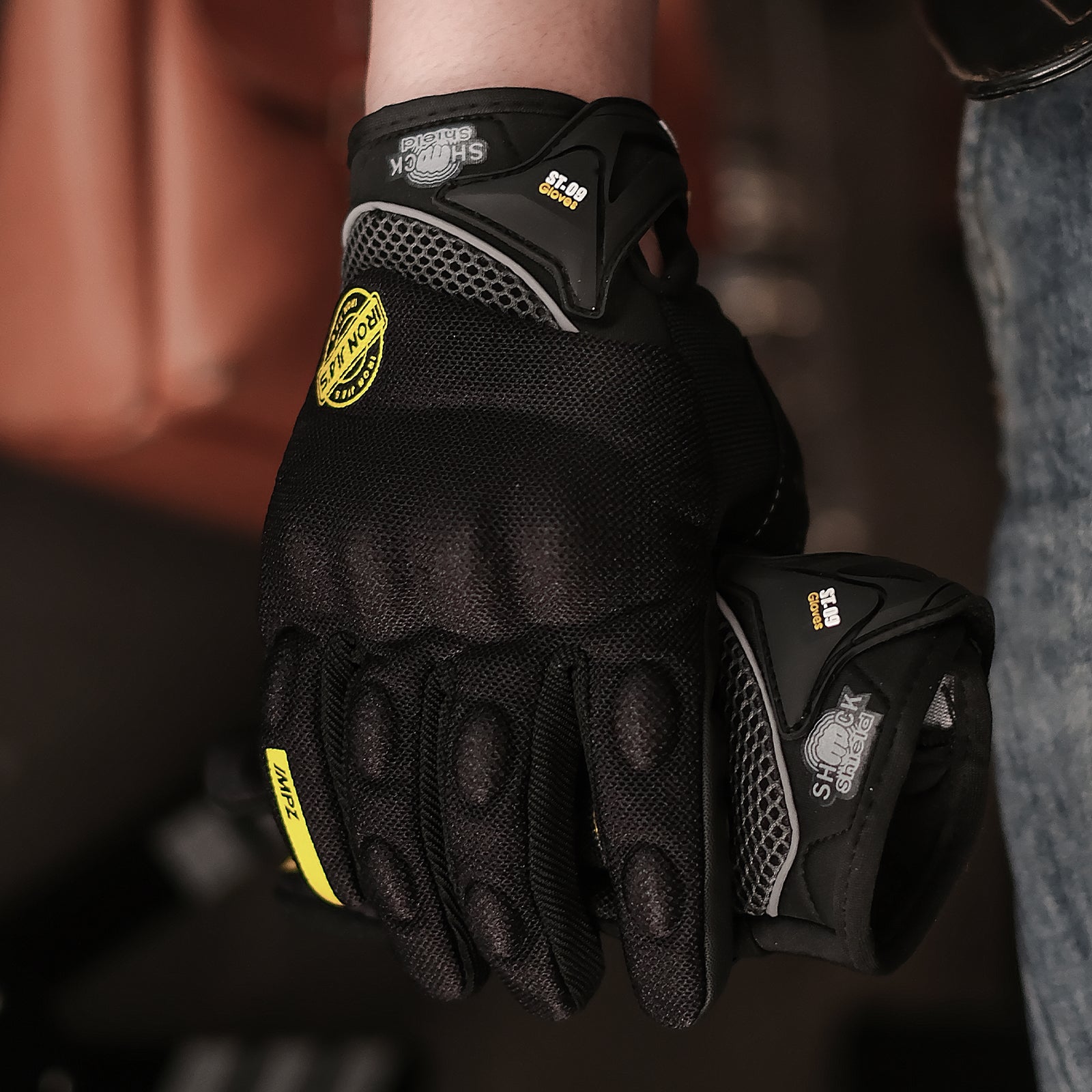 IRON JIAS Guanti da moto per guanti da touch screen per uomo donna, traspiranti, da corsa fuoristrada, guanti da moto, protezioni per le dita, guanti da guida