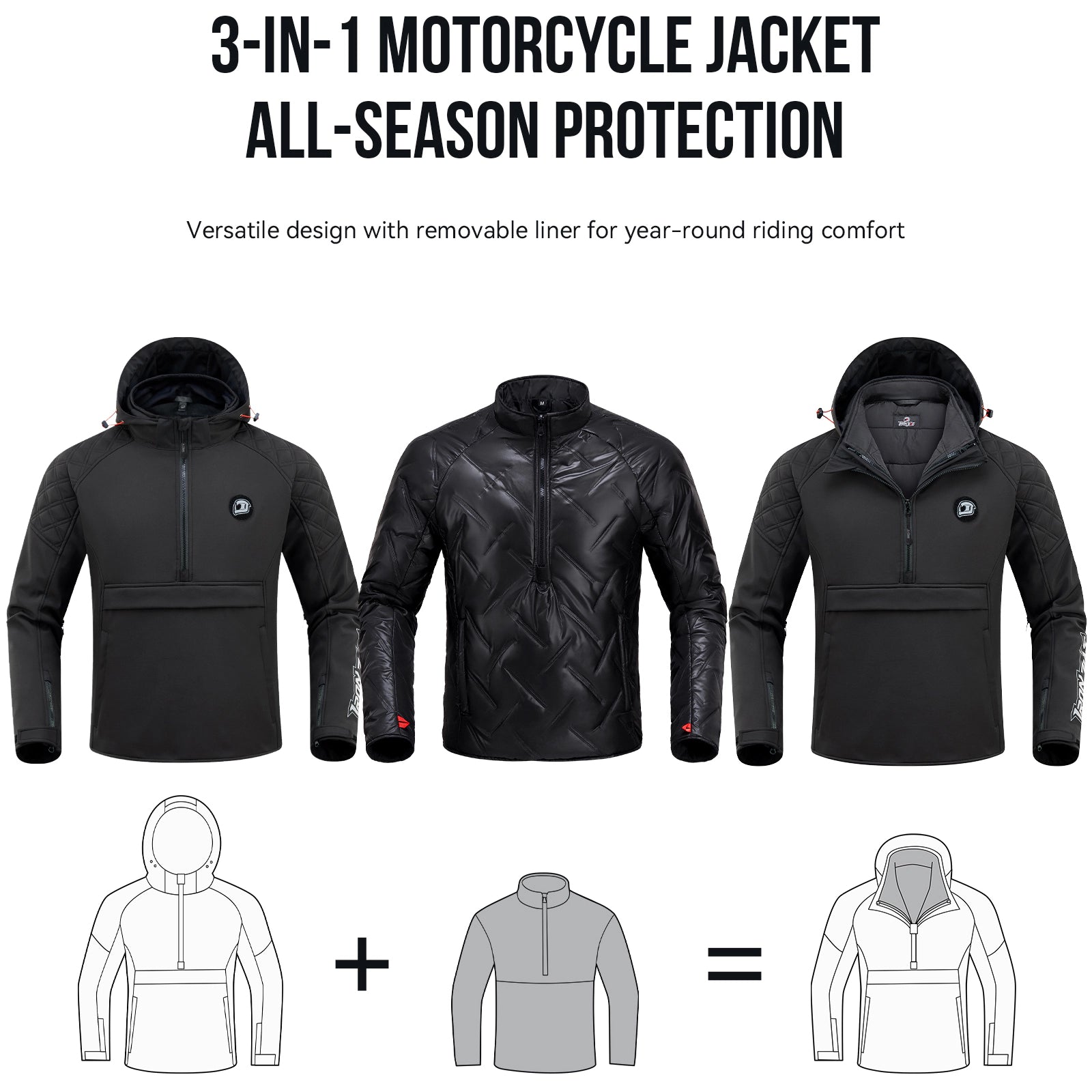 Chaqueta de moto con protección CE para ocio | JK006