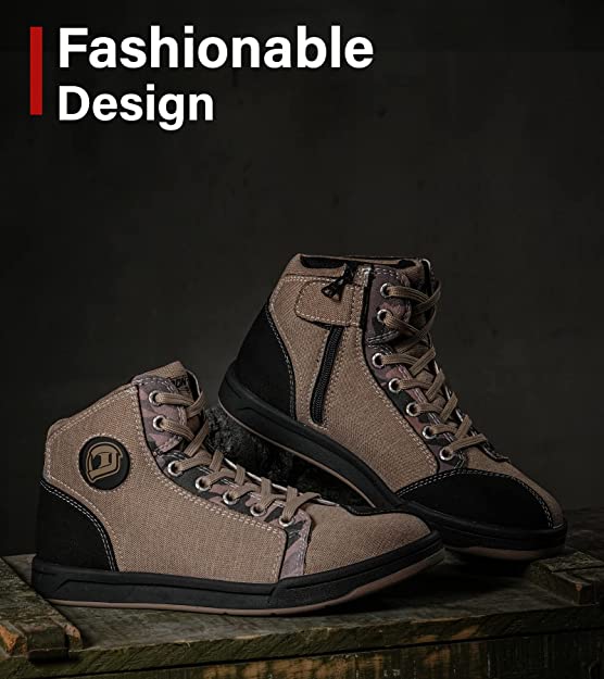 IRONJIAS Brown Urban Breathable Anti-Slip Short Protective Motorcycle Shoes