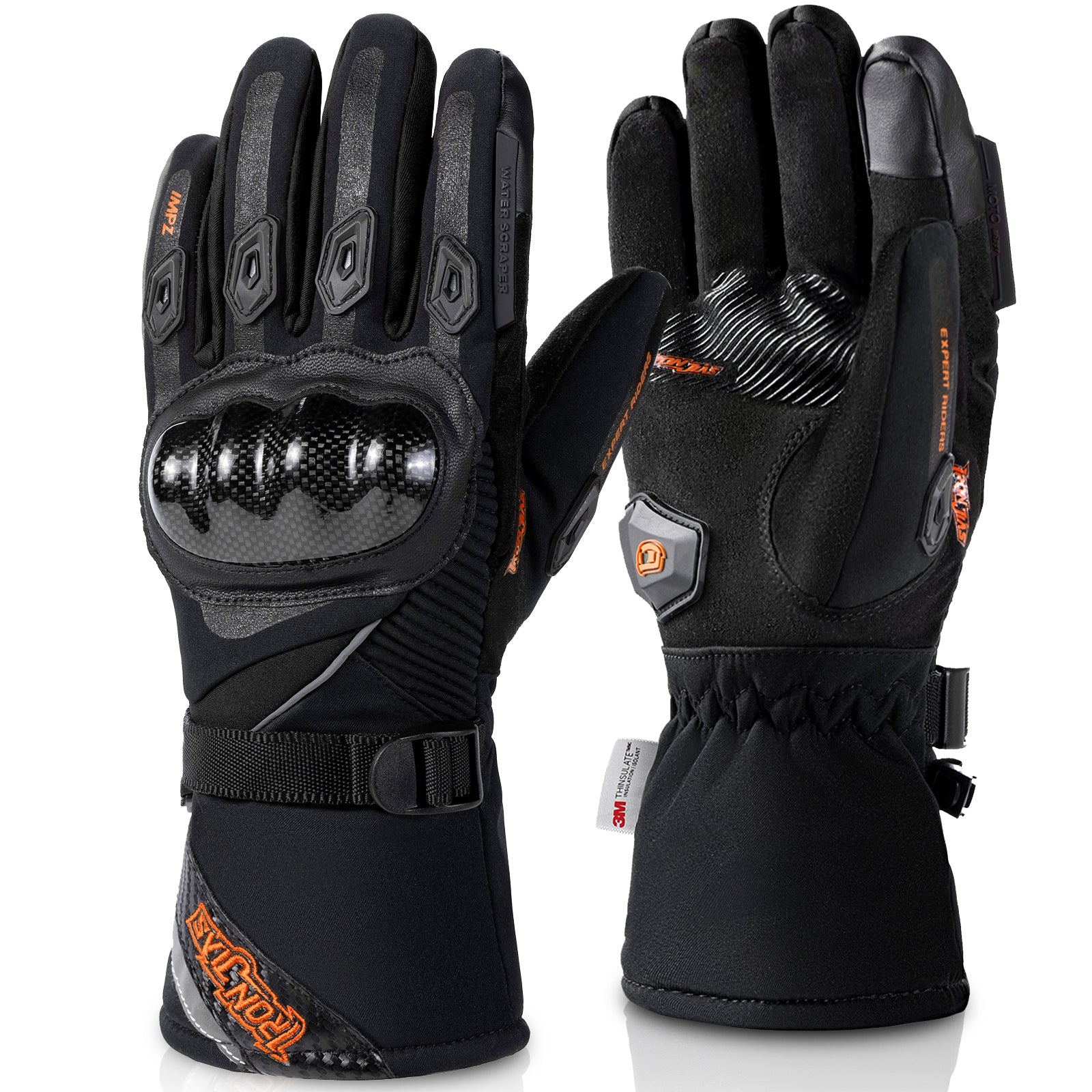 IRON JIAS Guantes Moto Impermeable de la Fibra de Carbono,Guantes