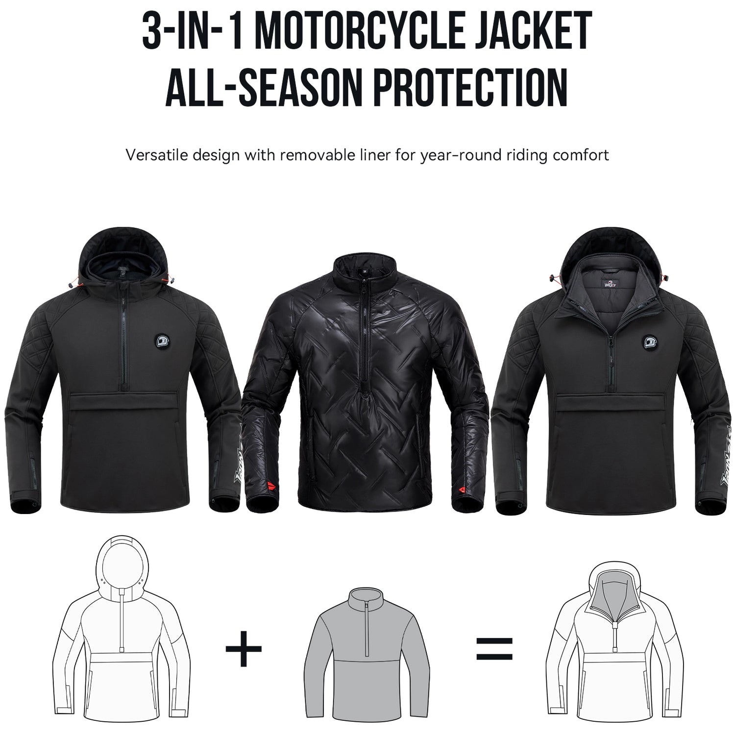 Chaqueta de moto con protección CE para ocio | JK006 